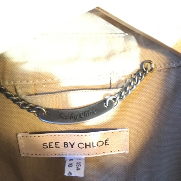See By Chloe Khaki Victorian Military Top Jacket - Picture 5 of 5